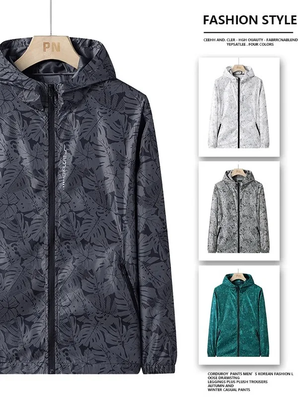 Men's Outdoor Fishing Ice Silk UV Protection Clothing Summer Lightweight Windbreaker Long Sleeve Loose Fit Fashionable Sunscr...