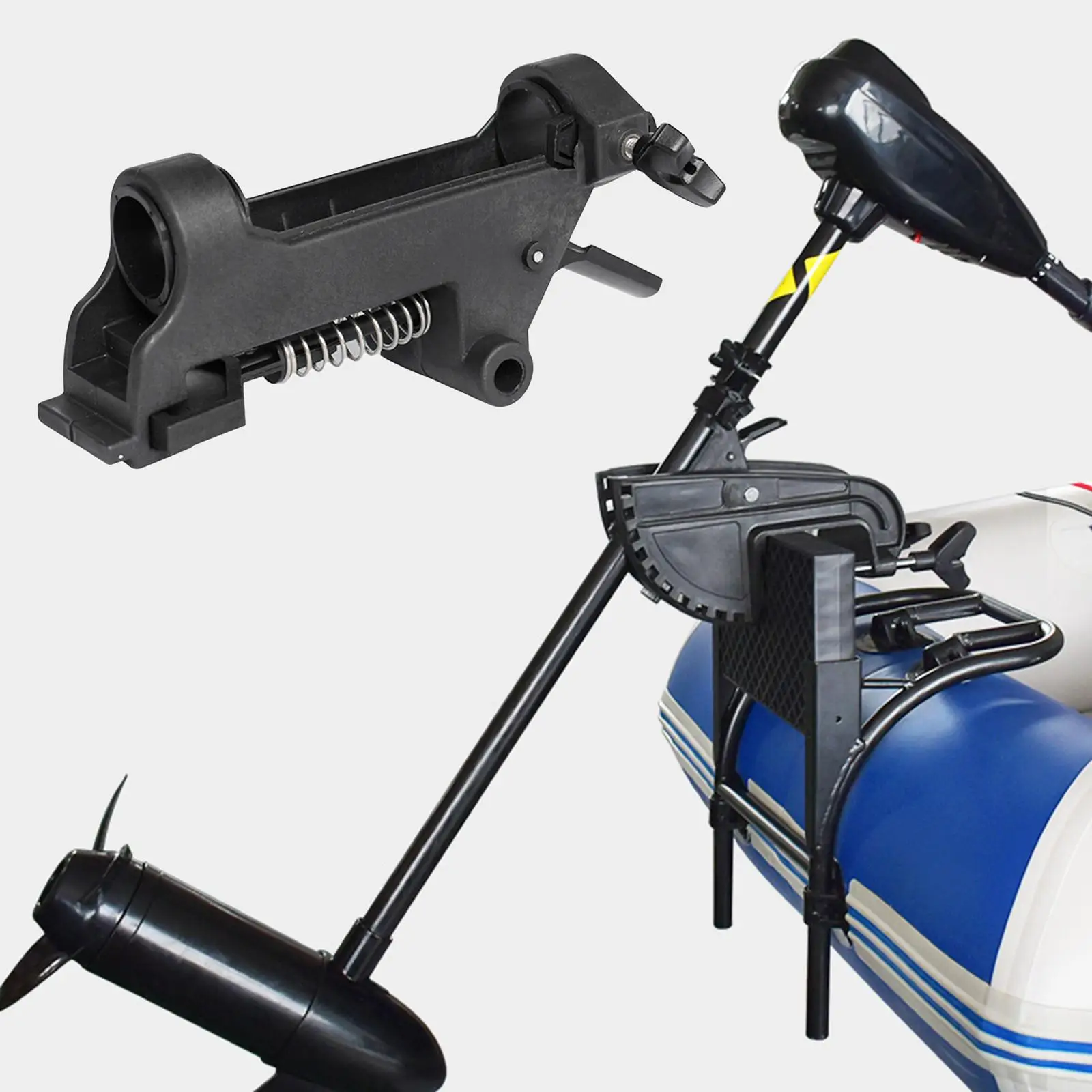 12V Marine Outboard Motor Mount Bracket Plastic Holder Fixed Clamp for Pontoon Inflatable Boat, Kayak, Dinghies Rafts