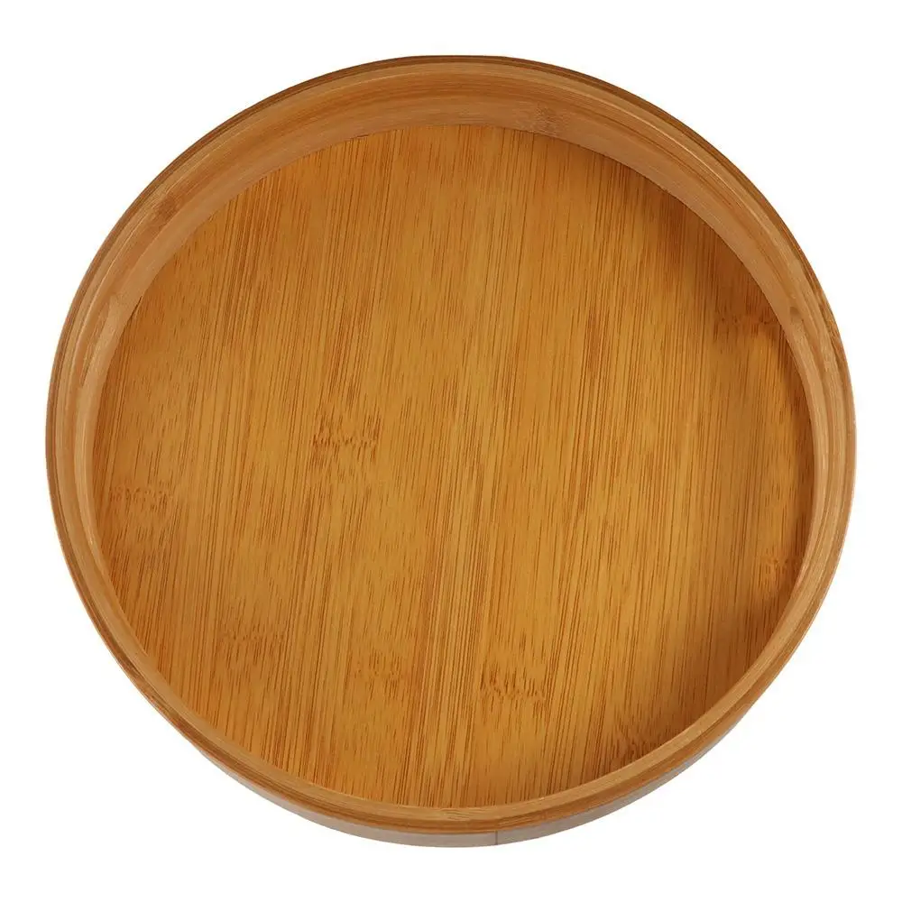 

Snack Dessert Plate Multipurpose Wooden Round Tray Light Practical Bamboo Plate Simple Tea Food Dish Kitchen