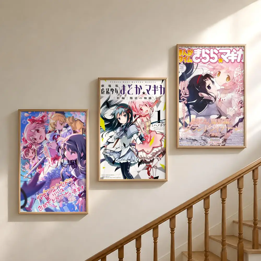 Anime Puella Magi Madoka Magica Homura Poster Waterproof HD Modern Peel And Stick Wall Decor Bedroom Living Room Dorm Office