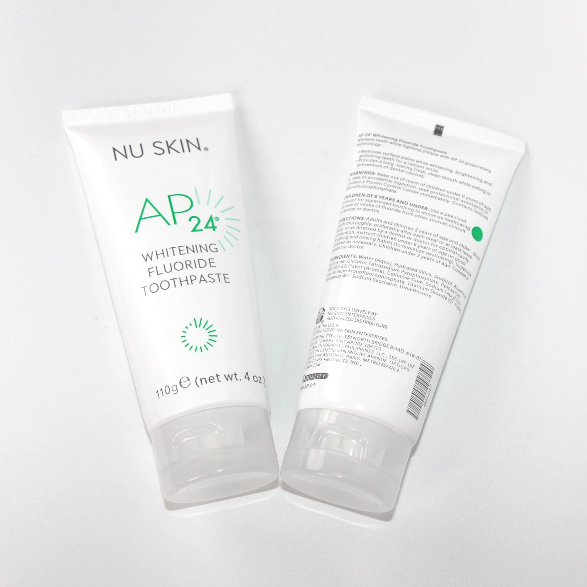 Nu Skin AP 24 Pasta de dientes de fluoruro Limpieza de dientes/Sabor menta vanilla