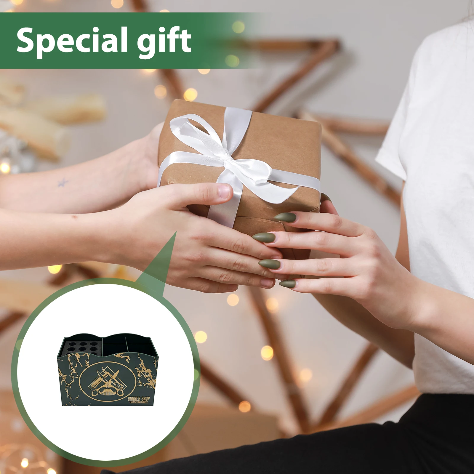 Desktop Shaver Organizer Rack Multi Grids Storage Holder For Hair Clipper Shaver Razor Scissors Barber Shop Organizer Accessory