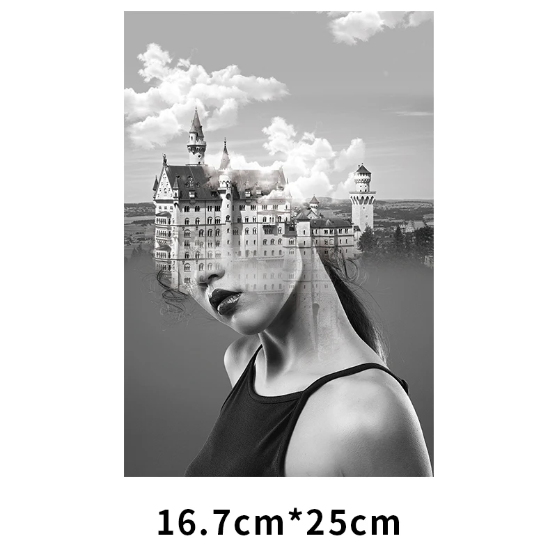 People Silhouette Art Photography Personalized Printing Ironing Clothing Fabric Decor Heat Transfer Can Be Customized Stickers