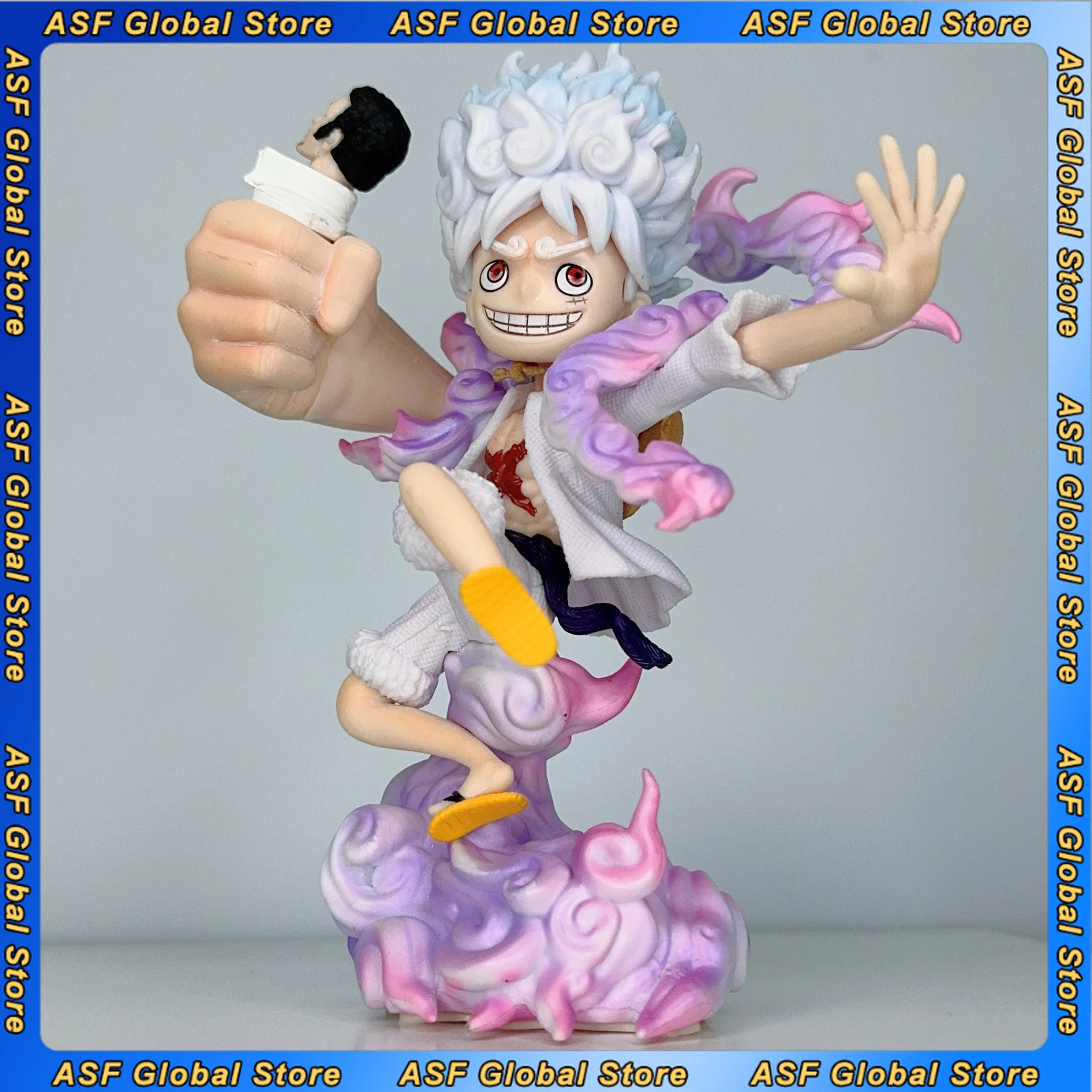 Uma peça anime figura macaco d luffy segurar a caneta ponta modelo estátua periférica desktop decorar ornamentos presente de natal brinquedos
