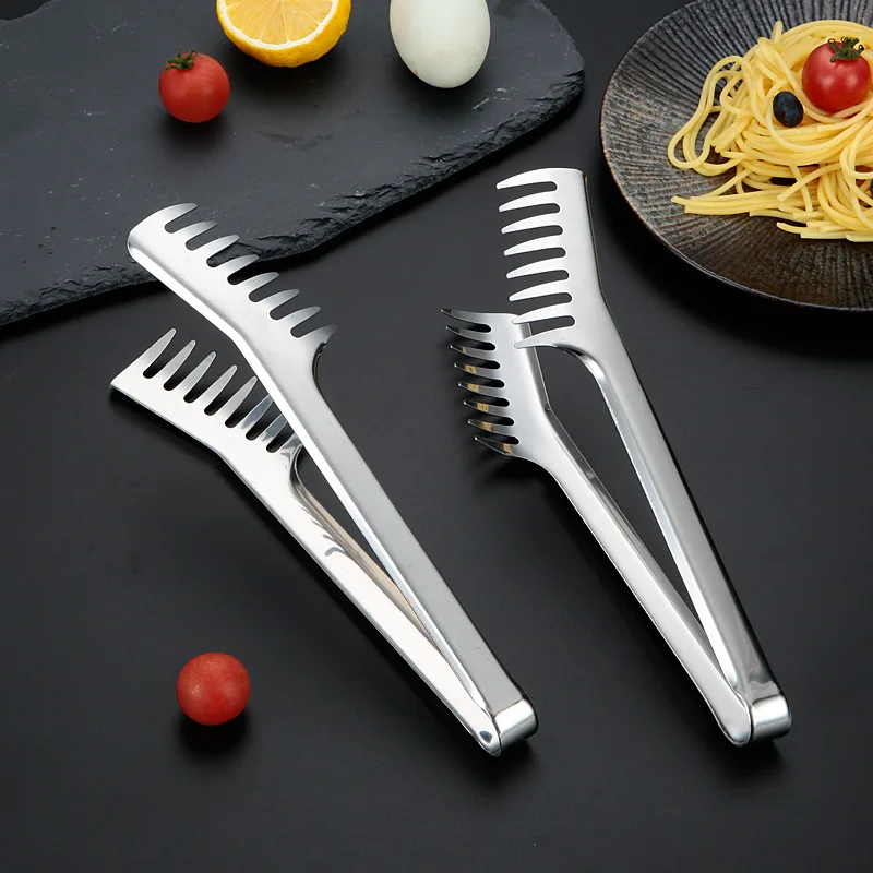 Kitchen Tools Spaghetti Tongs Pasta Clip Food Holder Stainless Steel Noodles Clip Food Comb Cooking Utensils Western Restaurant