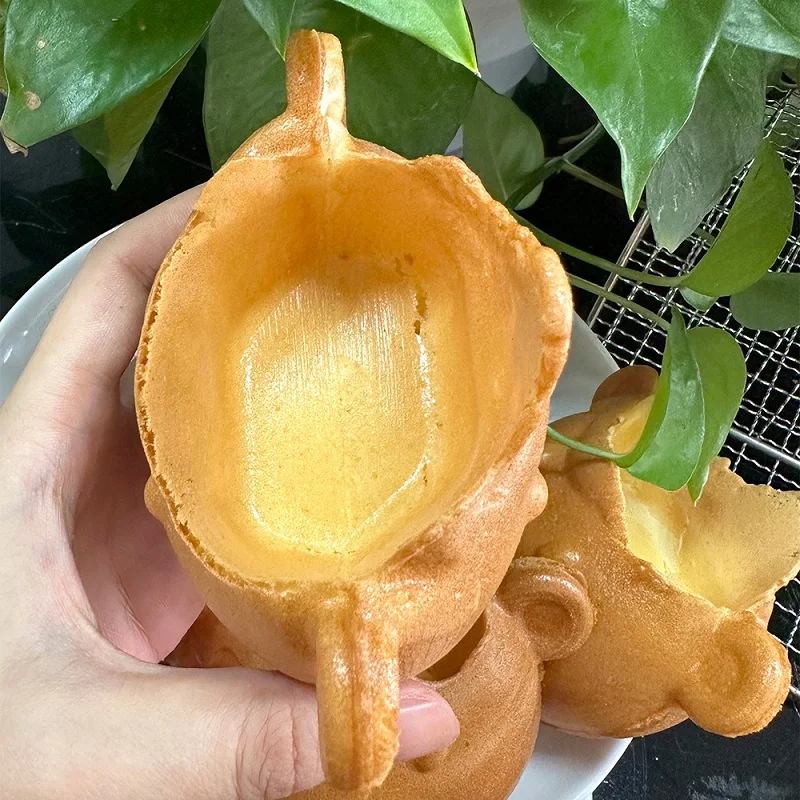 Popular Street Food Open Mouth Taiyaki Machine Bear Shape Cone Make Machine