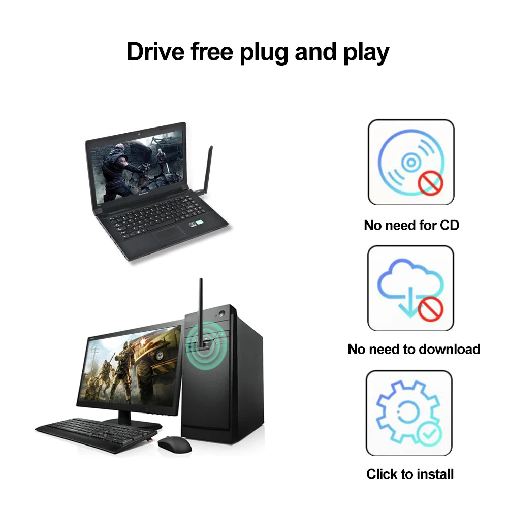 USB WiFi 6 Adapter USB Bluetooth 5.4 Adapter 900 Mbit/s Drahtlose Netzwerkkarte Audioempfänger Dual Band 2,4 5G Kostenloser Treiber für PC