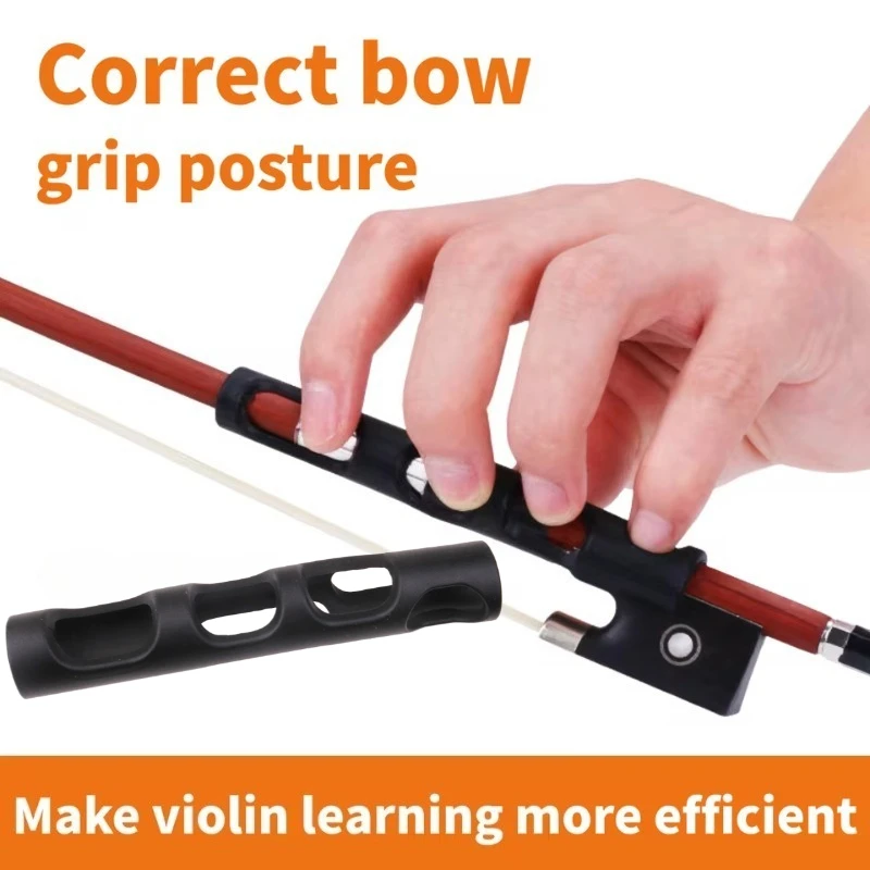 Black Violin Professional Bow Holding Posture Aligner, Violin Bow Runner, Rubber Durable, Violin Accessories