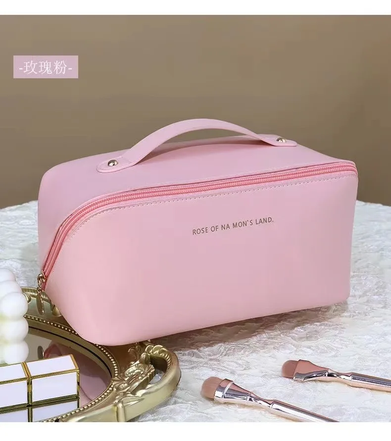 

Pink Makeup Organizer Female Toiletry Kit Bag Make Up Case Storage Pouch Luxury Lady Cosmetic Bag, Organizer Bag For Travel Zip