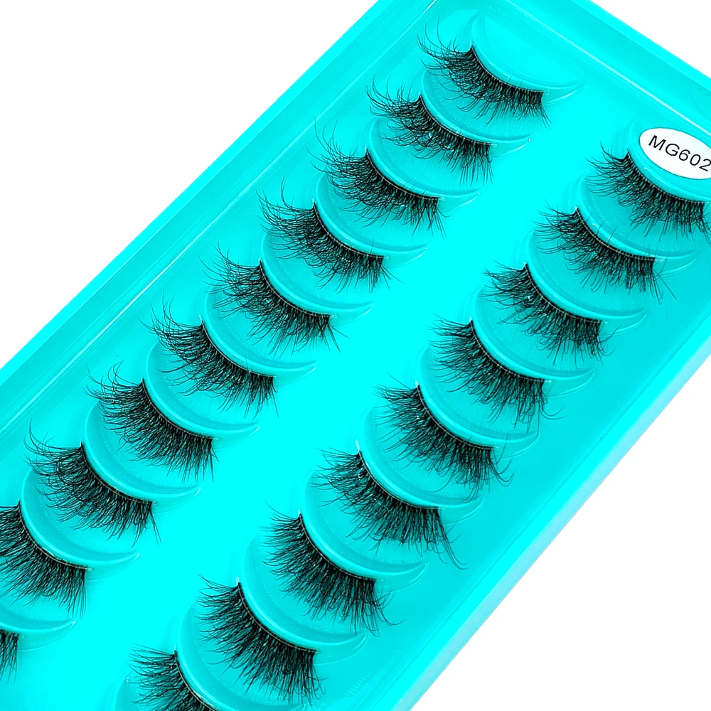 New 10Pairs Half Eye Mink Eyelashes Clear Band Eye Lashes Transparent Band False Eyelashes Handmade Dramatic Lashes Upper Lashes