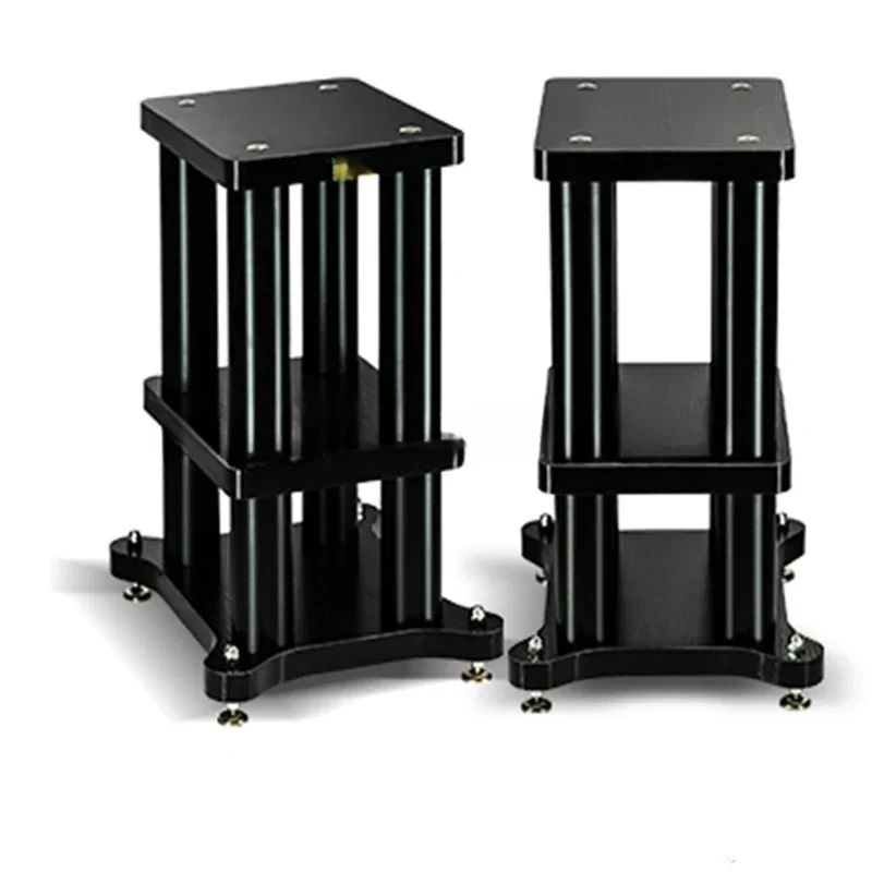 HiFi Shock Absorber Surround  Bracket Bookshelf Speaker Stands Tray Backing Plate Metal Solid Wood Base Rack (1 Pair)