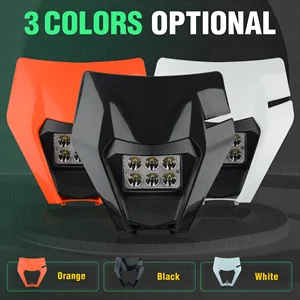 Powerzone دراجة نارية LED مصباح رأس مصباح سوبرموتو هدية ل KTM EXC SXF MX الترابية الدراجة Enduro LED المصباح الأمامي أعلى 6 مبيعات KTM LED Grimace - رقم 3