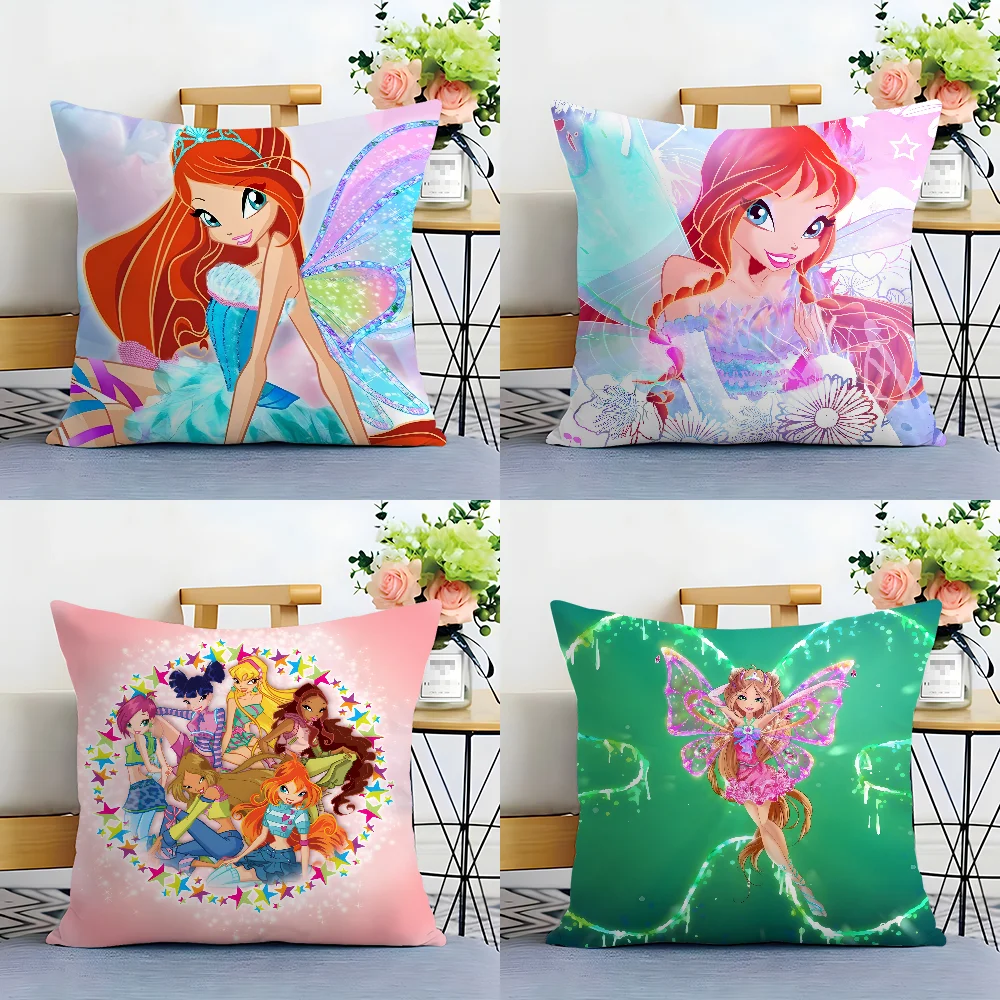 Anime Girl W-Winx Clubs Pillow Case Plush Fabric Soft  Pillowcase Double Sided Print Cushion Cover Household Gifts