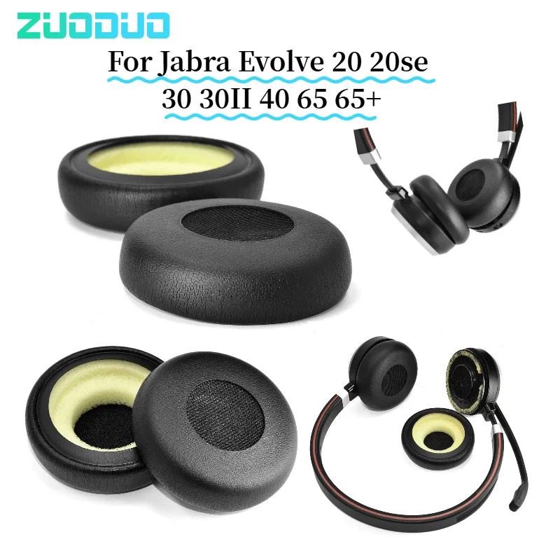 

Ear pads for Jabra Evolve 20 20se 30 30II 40 65 65+ replacement Earpads Mesh Protein Leather Earpad Memory Covers Sponge Soft