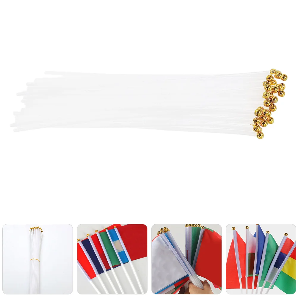 200Pcs Handheld Flag Pole Kit Compact Reusable Flagpoles for Waving Outdoor Events Political Rallies Commercial Promotions