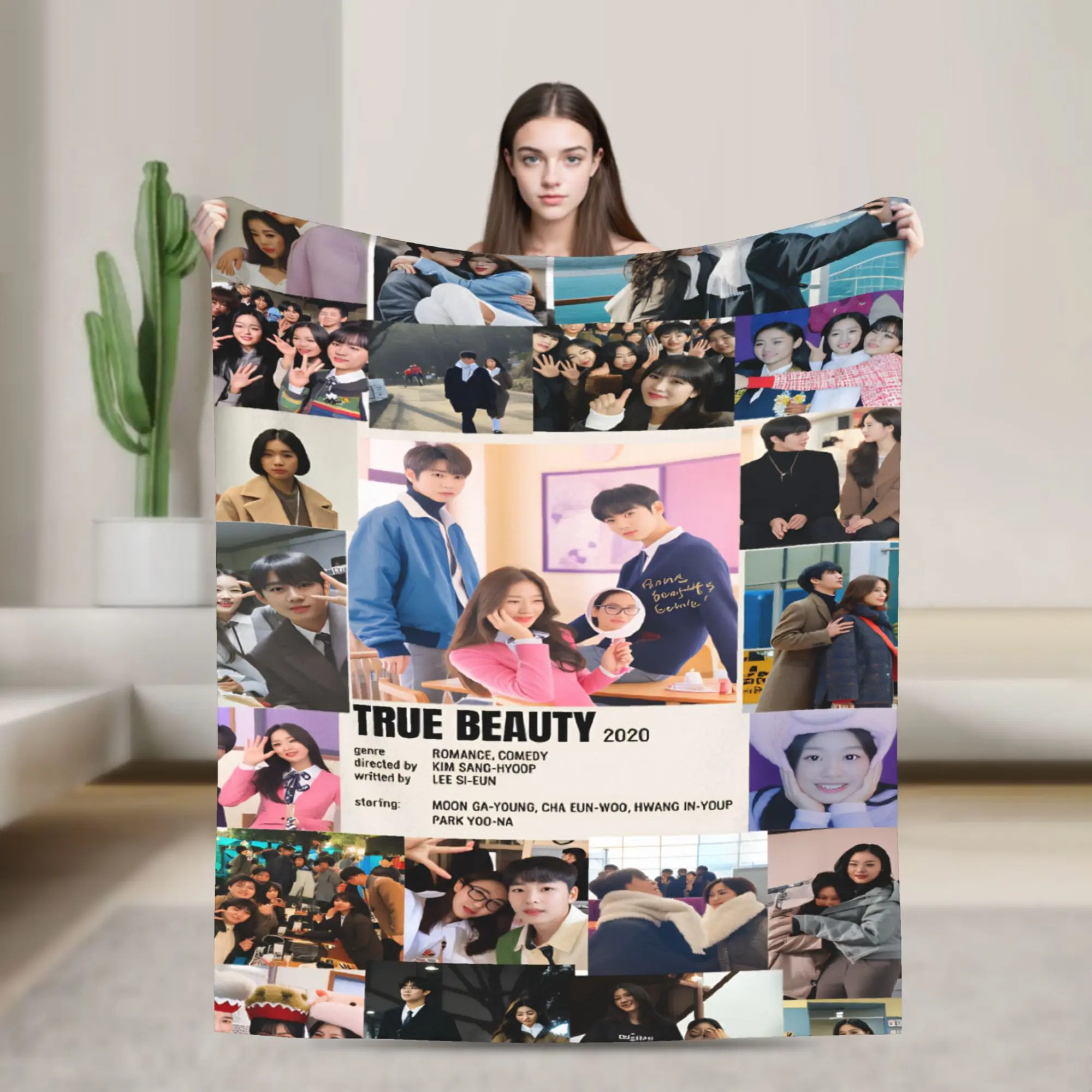 True Beauty  Blanket Quality Soft Cha EunWoos  Throw Blanket Autumn Kids Adult Home Decor Novelty Bedspread