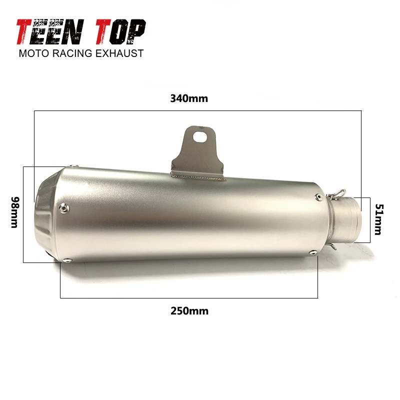 Universal Motorcycle Exhaust 51MM Steel Motobike Muffler Silencer For Yamaha R25 R1 R3 Ninja400 Ninja 400Ninja250 Escape Moto