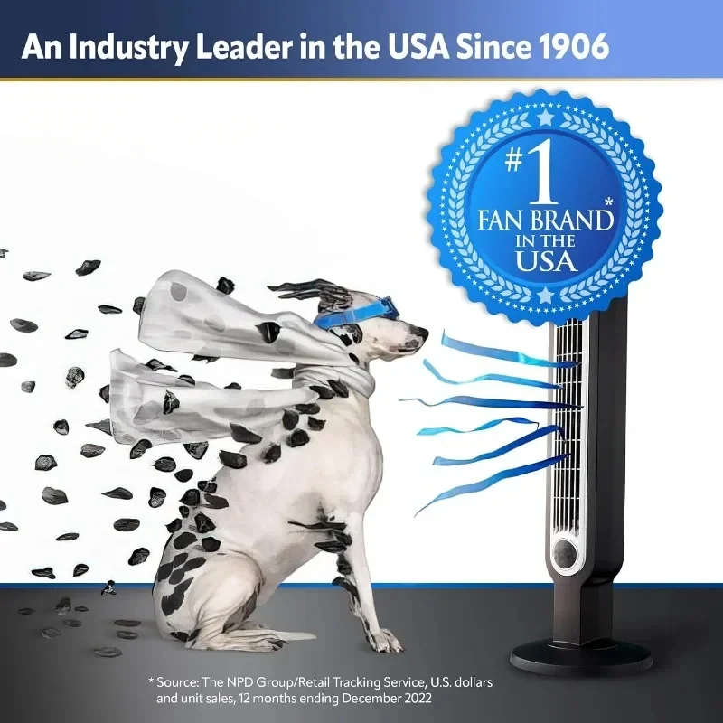 Oscillating Tower Fan Remote Control Negative Ion Generator Timer for Bedroom, Office, Kitchen