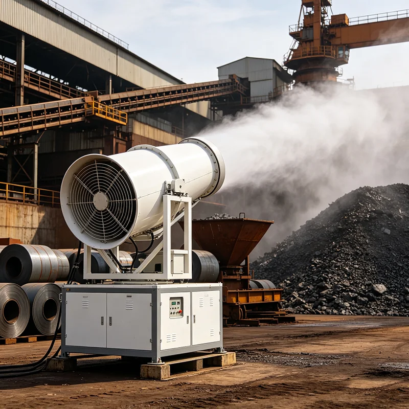 Fog Cannon Machine Stationary 30M Hydraulic Adjustable Angle Mist Cannon for Cement Plant Dust Removal