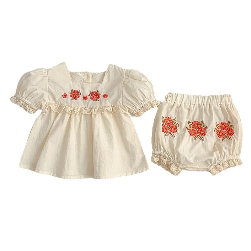 

Baby Girls Cute Flower Tees and Shorts Clothing Sets Infant Toddler Bodysuits