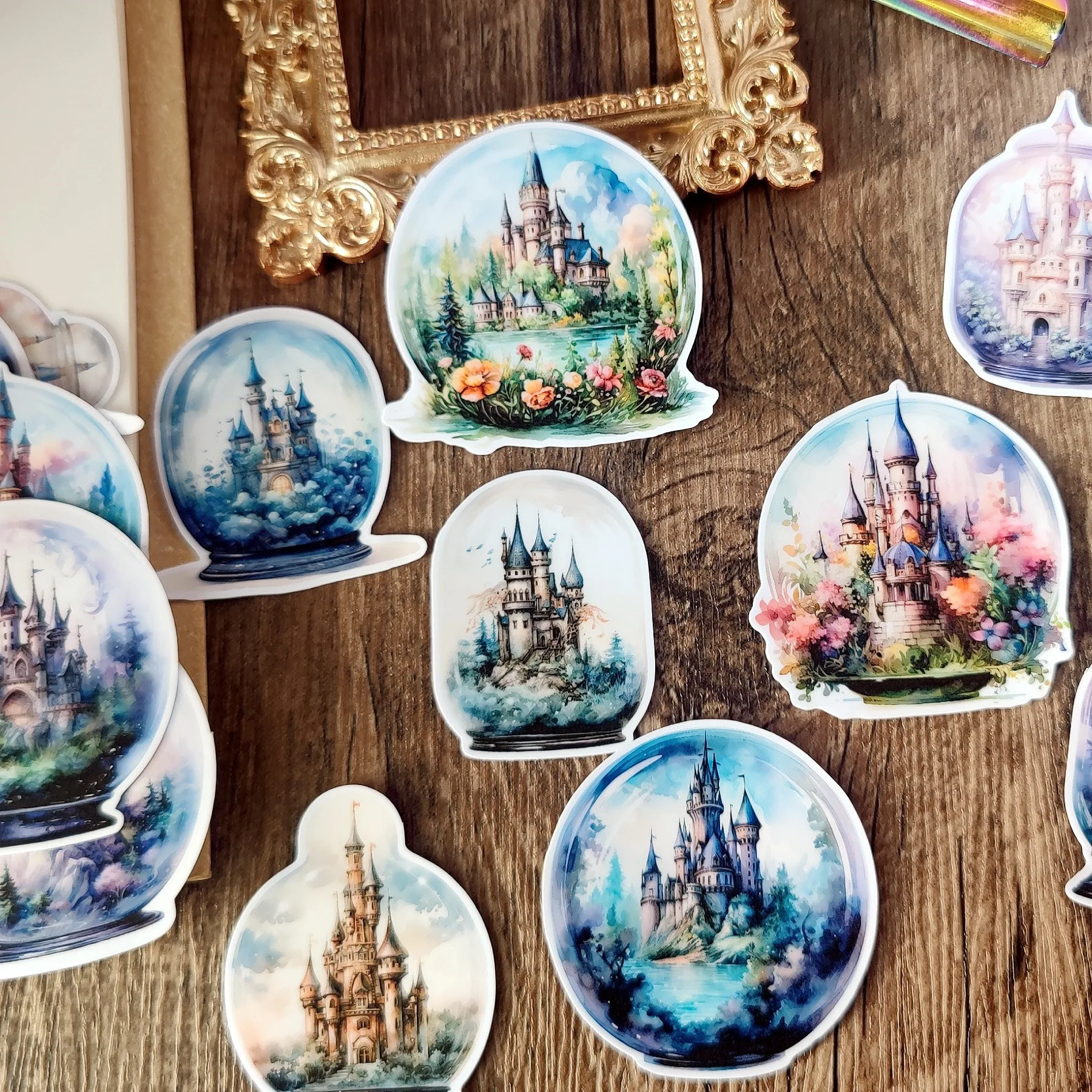 1 Set Colorful Fantasy Magic Bottle Glass Castle Stickers Scrapbooking  Decorative DIY Stationery Waterproof Journals Notebooks