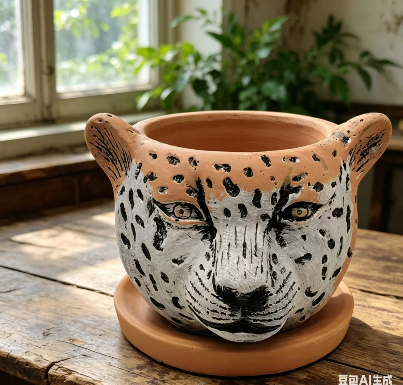 Ceramic Vase Simulated Animal Sculpture Tiger Shaped Tiger Head Cartoon Handicraft Ornaments Flower Vase Home Decoration