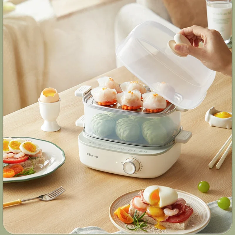 Breakfast Machine Home Dormitory Small Egg Steamer Double Layer Small Self Power off Egg Boiler Fantastic Breakfast Appliance