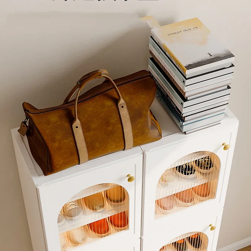 منظمات خزائن الأحذية البيضاء الكريستالية تعرض الرف لتوفير الأحذية الحديثة وحامل الأحذية الخشبي من Zapateros Organizadores