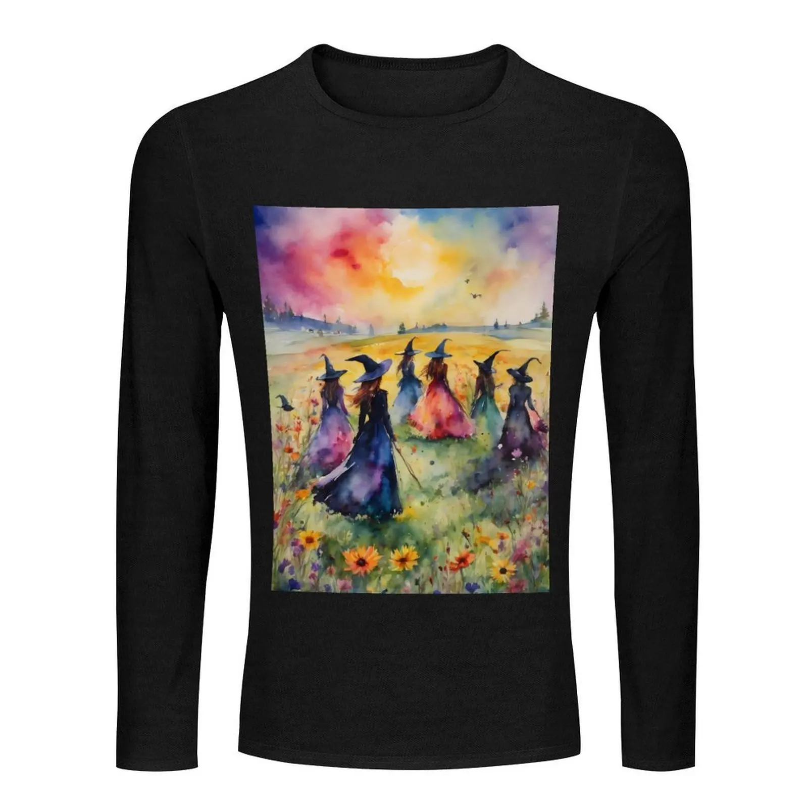 Midsummer Witches Gather by Lyra O'Brien Long T-Shirt tees T-shirt men