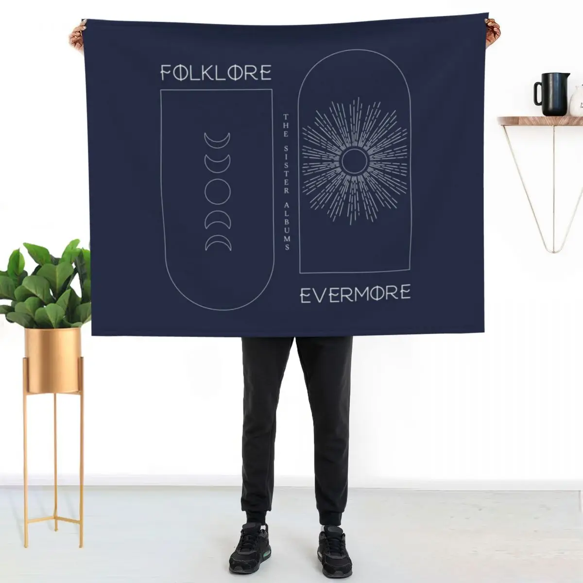 the sister albums: moon and sun Throw Blanket Designers Blankets For Sofas Thermal Nap Plaid on the sofa Custom Blankets