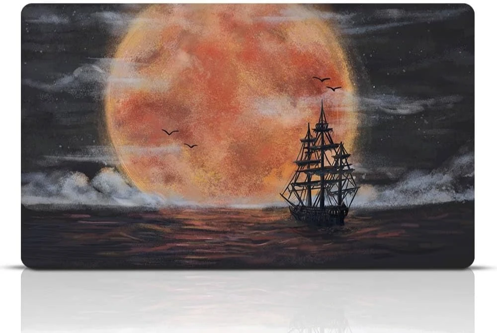 

Blood Moon Flying Dutchman (Stitched) — совместим с резиновым игровым ковриком Magic TCG, игровыми ковриками для настольных карт с гладкой поверхностью