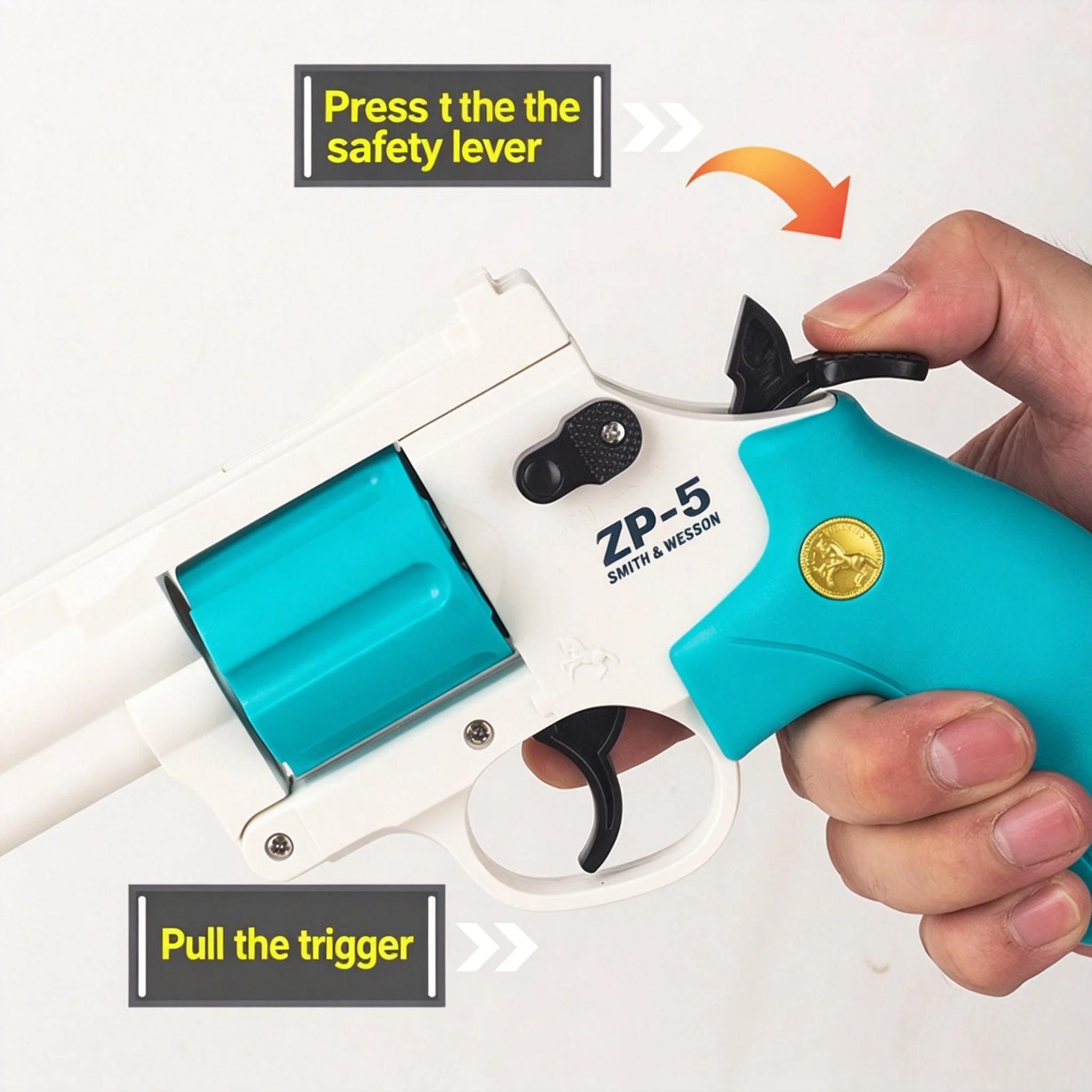 Continuous Fire Zp5 357 Revolver Launcher Toy Gun With Soft Dart Bullets For Cs Outdoor Game Fun Gifts For Kids And Adults view 4