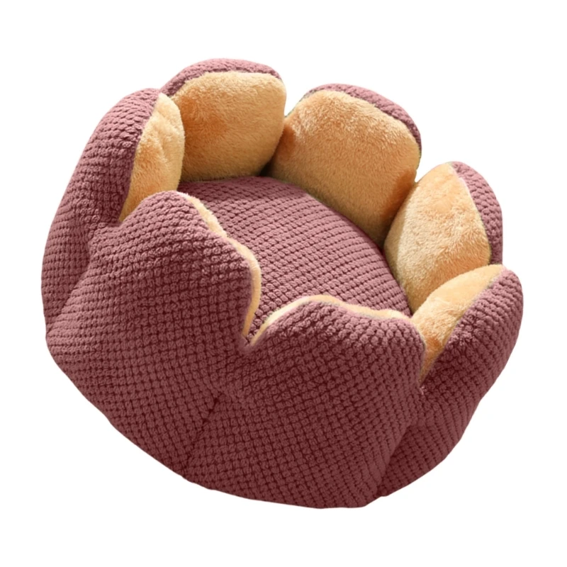 Dog Bed Stylish Flower Nest for Small Puppy Kitten Round Basket Pet Bed Detachable Cushion for Household