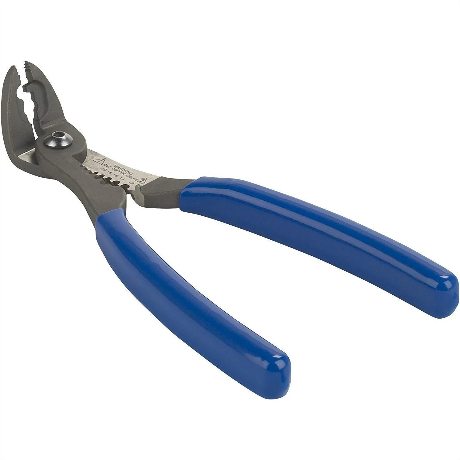 

4-in-1 Angled Wire Service Tool with Crimper, Cutter, Stripper, Gripper, Compact 7-Inch Design for Tight Spaces
