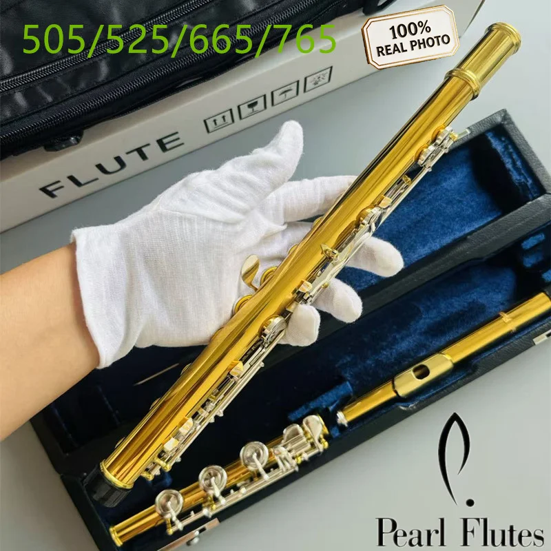 Флейта Pearl PF-505 RBE C, высококачественная настроенная флейта, 17 клавиш, открытые клапаны, посеребренная, корпус из латуни золотого цвета, новый инструмент.
