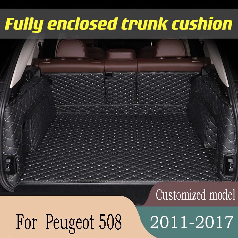 Car Trunk Mats Fit For Peugeot 508 2017 2016 2015 2014 2013 2012 2011 Rear Trunk Liner Cargo Pads Accessories Products Protecion