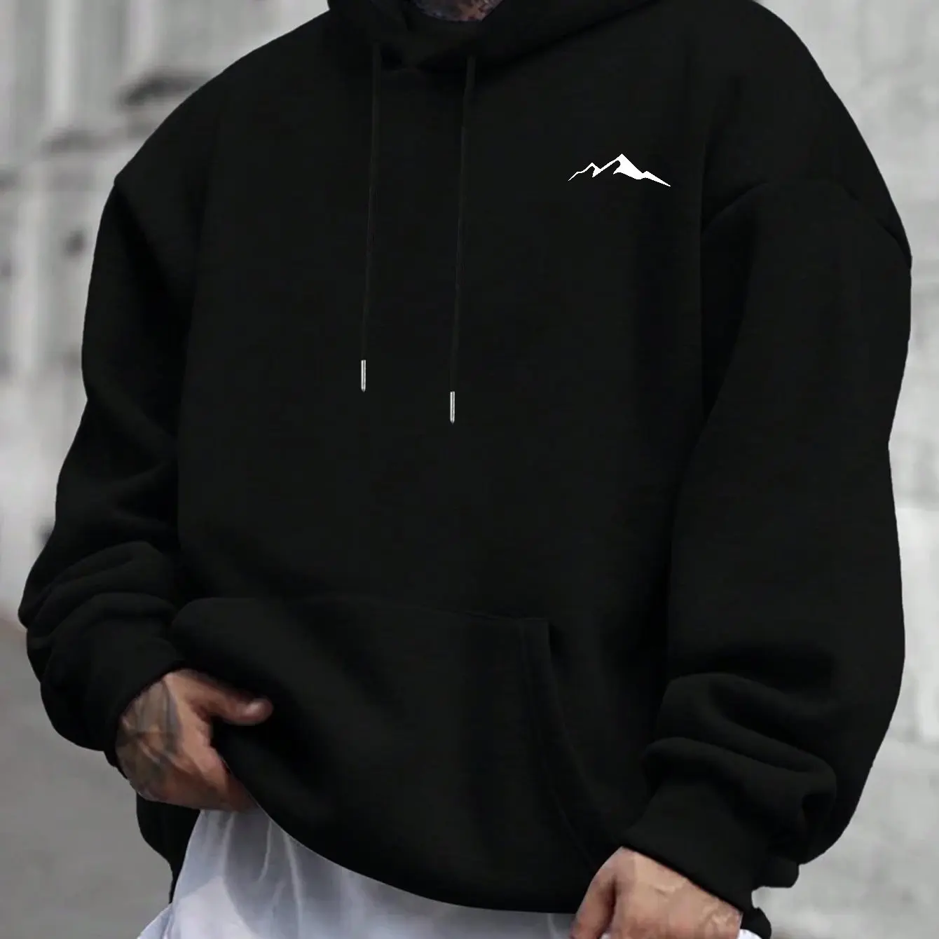 Men's Casual Hooded Sweatshirt Print Kangaroo Pocket Adjustable Drawstring Hood Machine Washable Regular Fit Casual Wear Hoodie