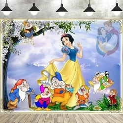 Photography Backdrop Snow White Background Wall For Girls Birthday Party Supplies Room Decor Poster Baby Shower Party Banner