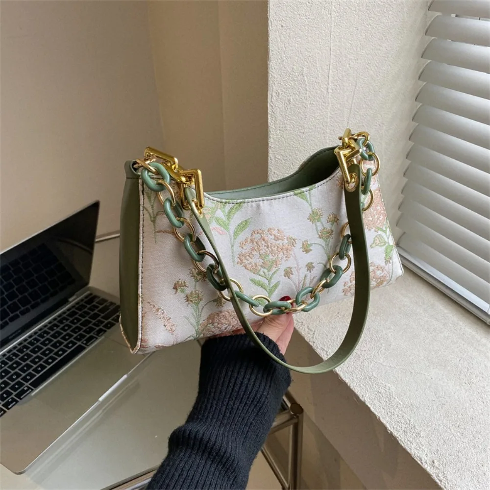 Exquisite Shoulder Bag New Floral Print Polyester Crossbody Bag High-quality Handbag