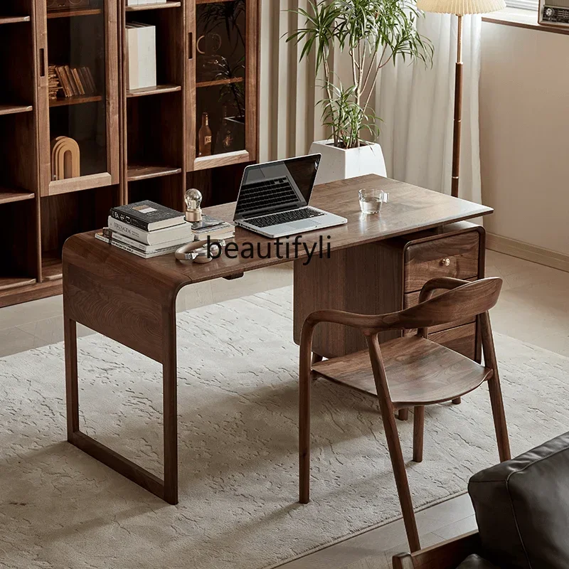 North American Black Walnut Solid Wood Desk Computer Desk Nordic Simple Modern Home Writing Table