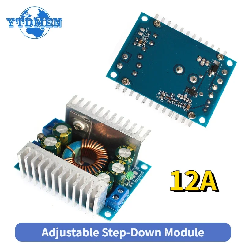 100W 4.5-30V 12A DC-DC High Power Low Ripple Adjustable Step-down Module 95% Efficient Car Power Module