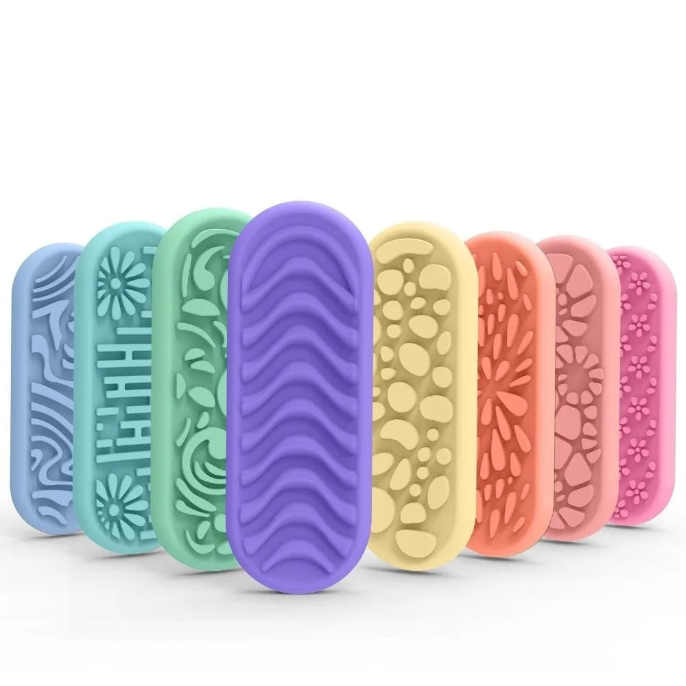 Soft Silicone Sensory Stone Toy Textured Surface Unique Gift Textured Worry Stones Portable Size Creative Design