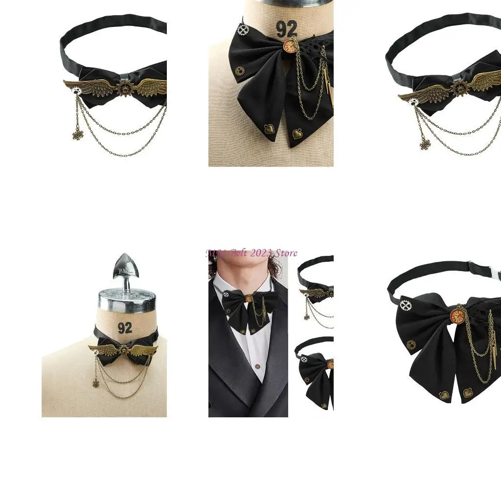

49me victorian gear gear bowtie кисточки для сети гарец косплей аксессуарный аксессуарный шейный кост