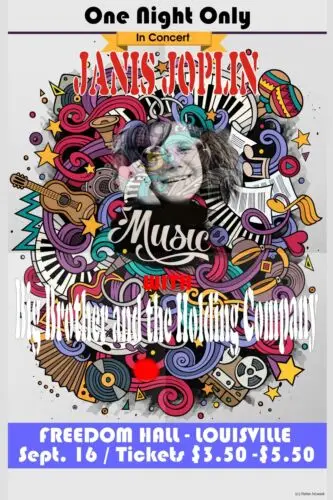 Janis Joplin Louisville Concert Poster Or A Metal Tin Sign 12 x 18