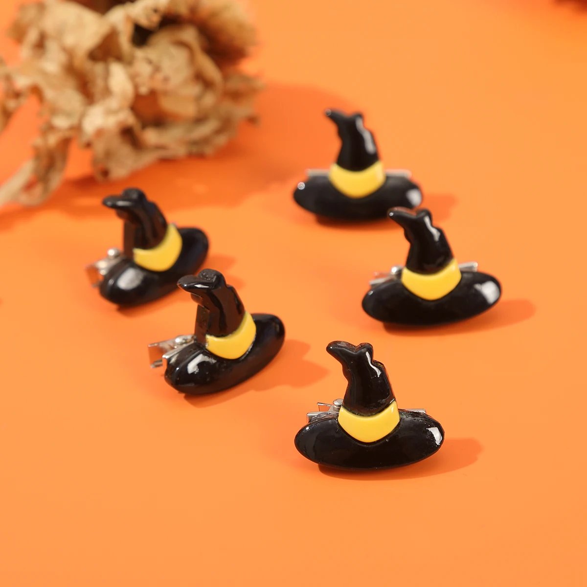 AWAYTR 5PCS/Set Halloween Girl Hair Clips Ghost Witch Hat Pumpkin Hairpin Barrettes Women Hair Accessories for Child Hairclip