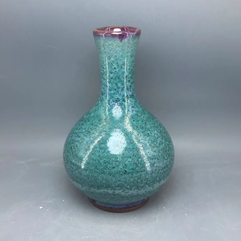

Long-necked vase Ceramic vase ornamental vase handicrafts Jun porcelain has ice cracks open pieces Room decoration Home Decor
