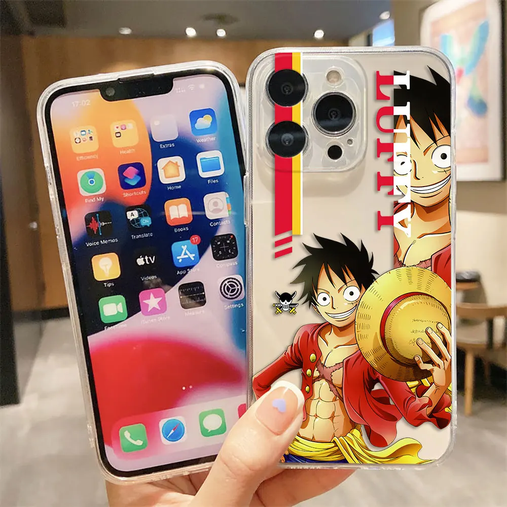 One P-Piece Luffys Zoros Clear Phone Case For Redmi Note 15 14 13 12 12S 11 11T 11S 10 9 10S 9S 8 Pro Max Plus TPU Case Cover
