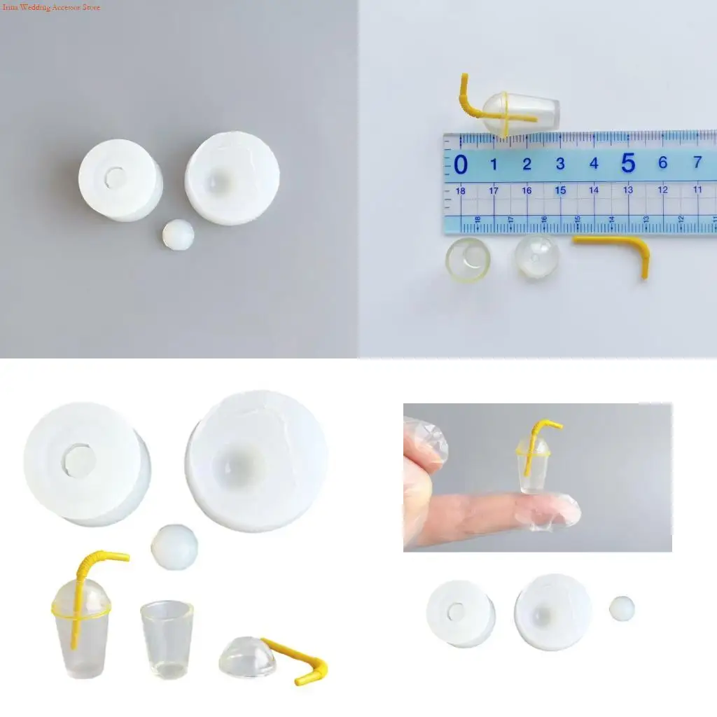 

G92D Small Silicone Mold Set For Creating Tiny Bubble Teas Cup Straws Crafting Supplies