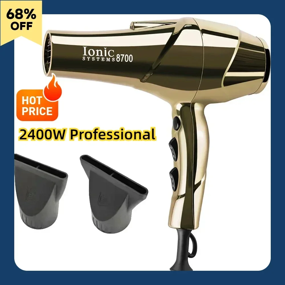 Professional Hair Dryer 2200W Powerful Wind 6 Gears Low Noise Blower High Speeds Strong Winds Negative Ions Blow Dryer for Salon