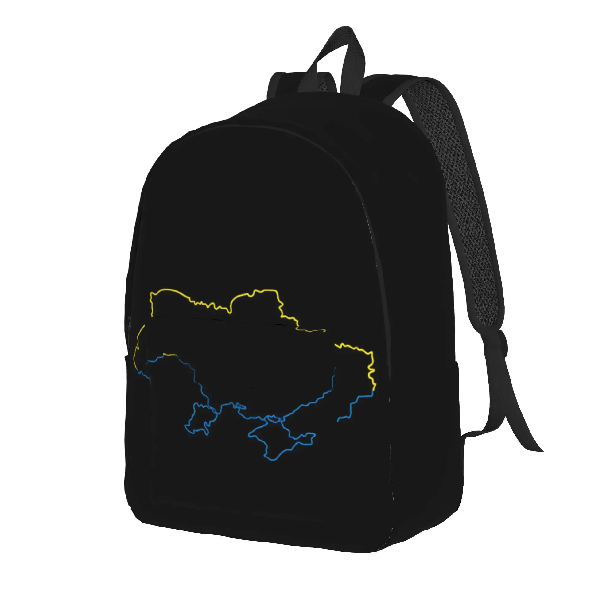 Neon Outline Map Print Backpack Boy  Print Backpacks Polyester Funny School Bags Outdoor Style Design Rucksack